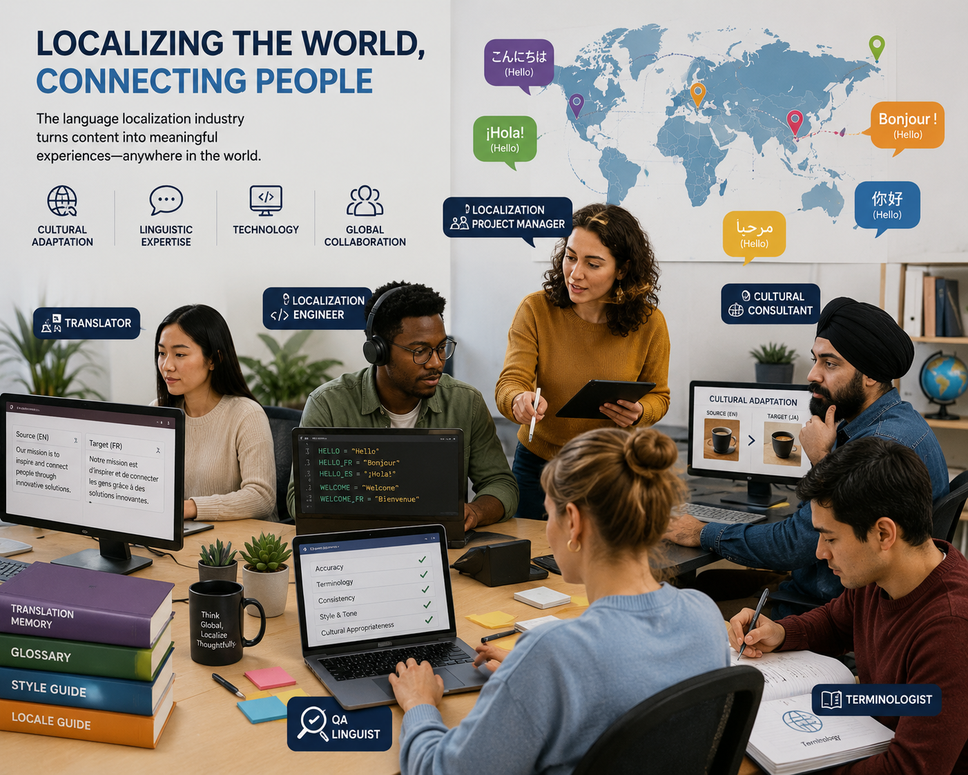 Dunia localization team working across multiple languages and cultures